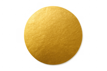 Golden foil round sticker featuring transparent background, elevating design projects with refined, luxurious aesthetic