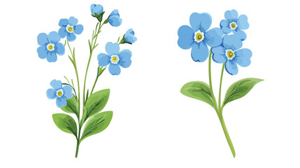 Vibrant Realistic Forget-Me-Not Flower Vector Illustration