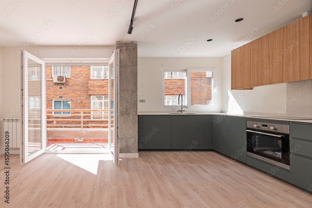 Poster the integration of appliances is a distinctive feature of modern kitchens, achieving a uniform and o