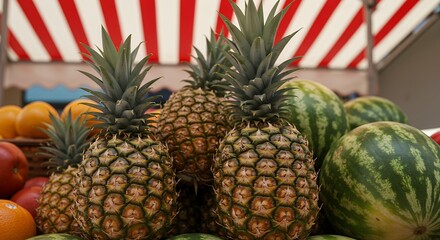 Pineapple and Watermelon Display