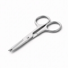 Obraz premium Metal scissors isolated on white background. Clipping path included. 3D illustration