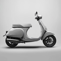 Obraz premium Gray Scooter Studio Shot; Empty Room. Possible Use Product Photography