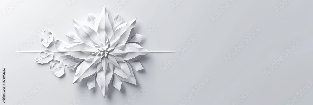 Aufkleber a minimalist take on snowflakes with simple geometric elements and negative space.