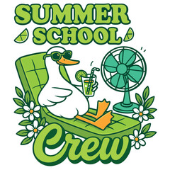 Summer School Crew Relaxing Duck Funny End of Year for Teachers and Students