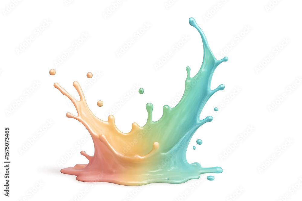 Poster vibrant liquid splashing, creating dynamic visual energy with vivid colors and fluid motion