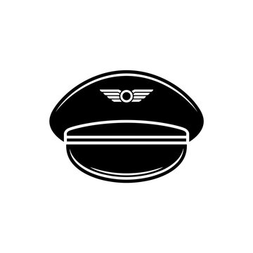 A distinguished pilot's cap, symbolizing experience and professionalism in aviation, rests against a neutral backdrop. Symbol of travel.