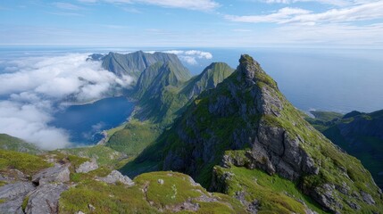 Lofoten Islands Norway Landscape, Scenic Mountain View, Travel Destination