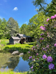 Historic and Beautiful Mabry Mill in Spring in the Blue Ridge Parkway in the State of Virginia 11