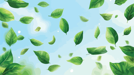 Serenity in Motion: Leaves Floating Through the Air