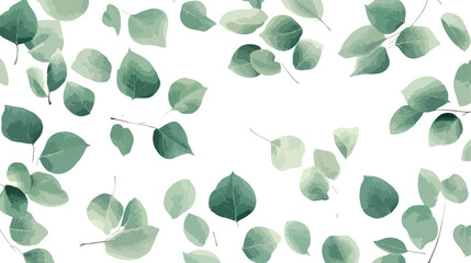 Variety of Green Leaves Vector Isolated on White Background