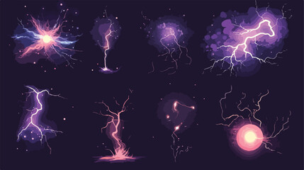 Dynamic Purple Lightning Thunderbolt Flash Effects Illuminating Image