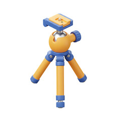 Isometric blue and yellow photo tripod mount