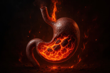 Burning Stomach Illustration