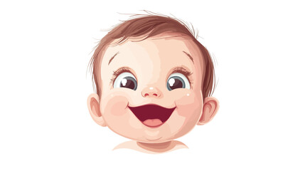 Adorable Smiling Baby with Cute Little Star Isolated on White Background