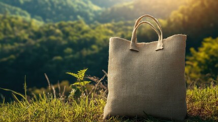 A brown bag is sitting on the grass