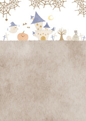 可愛いハロウィーンの風景イラスト