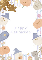 可愛いハロウィーンのフレームイラスト