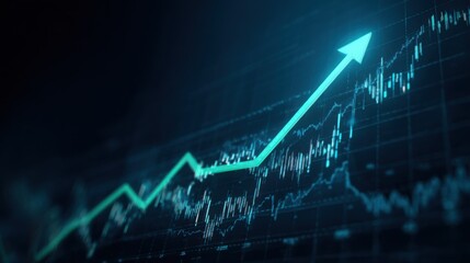 Naklejka premium Financial Stock Market Chart Growth Trend