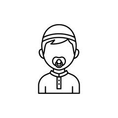 Obraz premium Child with pacifier in simple line art style