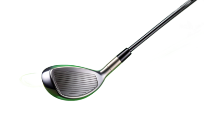 Golf Club Silver Head Black Shaft on Isolated Transparent Background