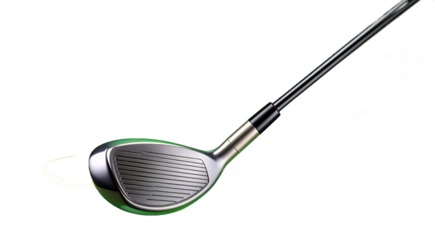 Golf Club Silver Head Black Shaft on Isolated Transparent Background