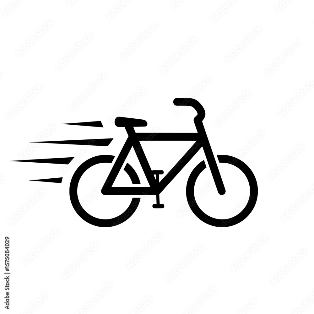 Poster bicycle in motion with speed lines for dynamic visuals