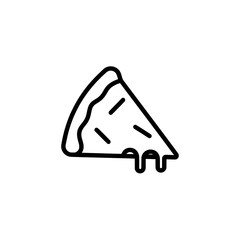 Minimalist slice of pizza icon for food related projects