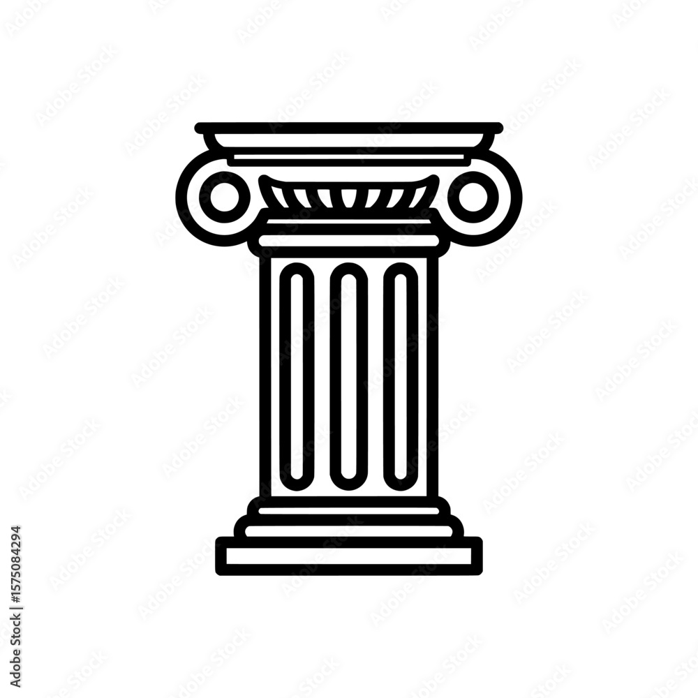 Poster classical column symbolizing strength and architecture for various design uses