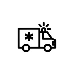 Fototapeta premium Emergency medical service vehicle with siren light and medical symbol
