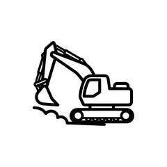 Excavator digging earth on construction site