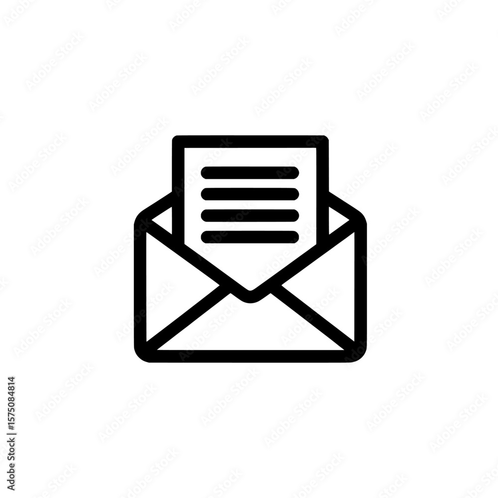 Poster envelope with letter icon representing communication and messaging