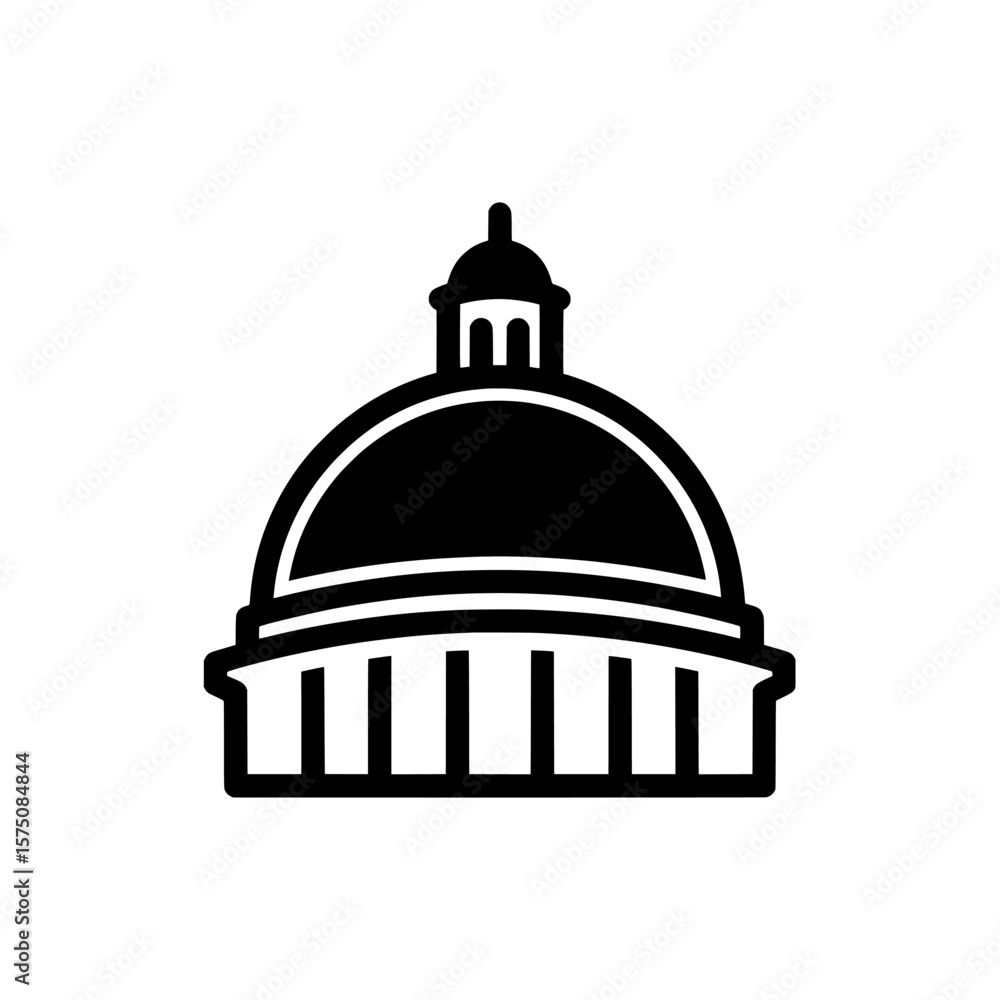 Poster dome shaped architectural structure with columns and a lantern top