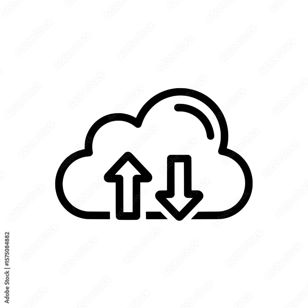 Poster cloud storage uploads and downloads with arrows