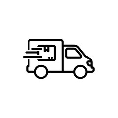 Fototapeta premium Fast delivery service truck icon for logistics and transportation