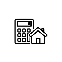 Calculator and house symbol for mortgage and financial calculations