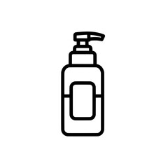 Fototapeta premium Black outline of a pump bottle for skincare or personal care products