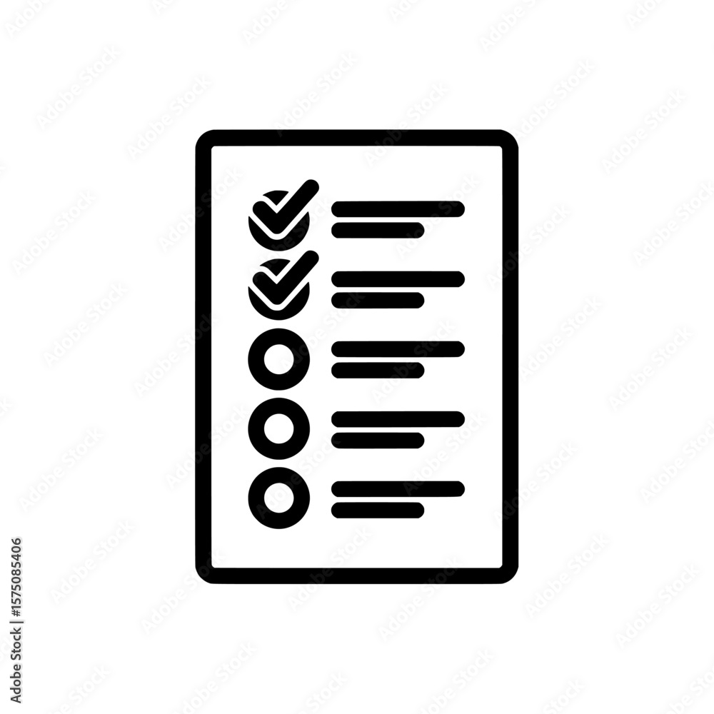 Aufkleber checklist with marked items for task management and organization