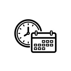Clock and calendar symbols for time management and scheduling