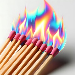 matches on a white background