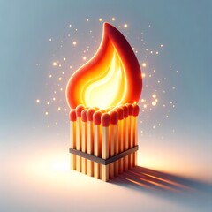 burning match vector illustration