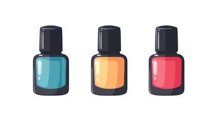 Obraz premium Vibrant Nail Polish Vector on White Background for Beauty Concepts