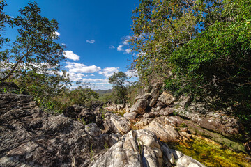 rio na cidade de Teresina de Goiás, Estado de Goiás, região da Chapada dos Veadeiros, Brasil