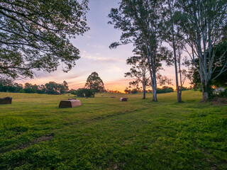Sunset Over The Field