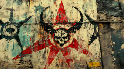 Graffiti art on weathered wall