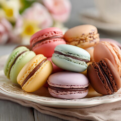 macaroons on a wooden table