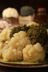 Steamed Broccoli and Cauliflower – Healthy Vegan Side Dish with Fresh Vegetables
