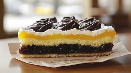 Delicious Layered Cake with Chocolate Ganache and Fruit Filling