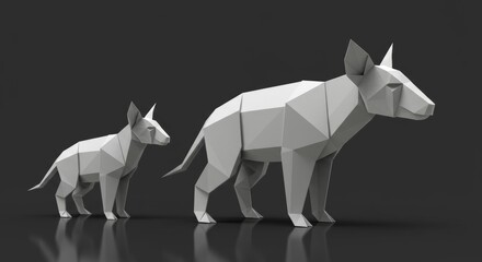origami animal isolated on white