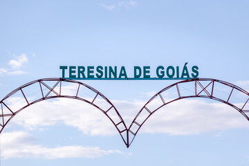 portal da cidade de Teresina de Goiás, Estado de Goiás, região da Chapada dos Veadeiros, Brasil