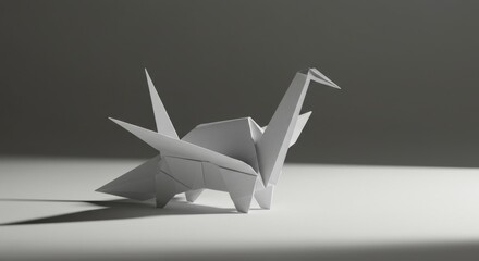 origami animal isolated on white